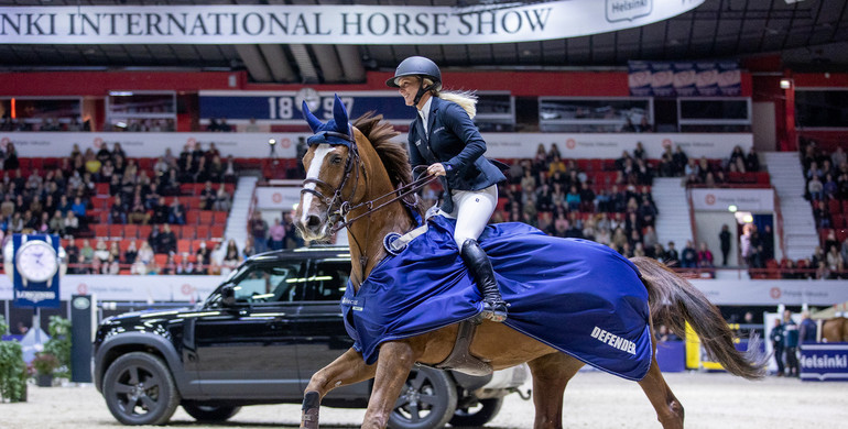 Angelica Augustsson Zanotelli and Kalinka van de Nachtegaele win Saturday's CSI5*-W 1.60m Defender Grand Trophy in Helsinki