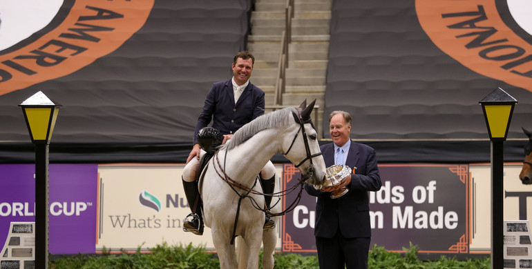 Devin Ryan and Eddie Blue are triumphant in the $73,800 International Welcome Stake CSI4* at the 2022 National Horse Show