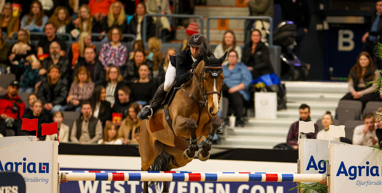Julien Anquetin and Blood Diamond du Pont speed to the win in the CSI5*-W 1.50m Prize of ATG at Gothenburg Horse Show