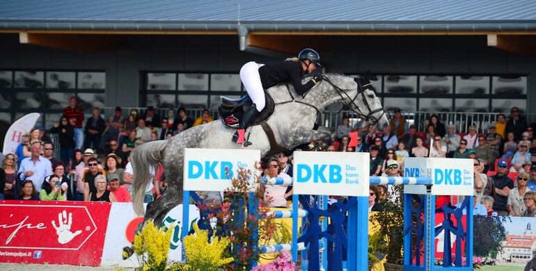 Teike Carstensen and Greece 5 win the CSI4* 1.60m Deutsche Kreditbank AG Grand Prix in Hohen Wieschendorf