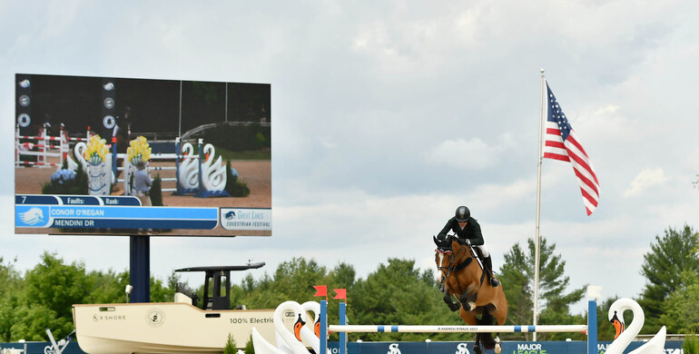 Conor O’Regan and Mendini DR sail away in $38,700 Elk Rapids Marina CSI3* Welcome Stake