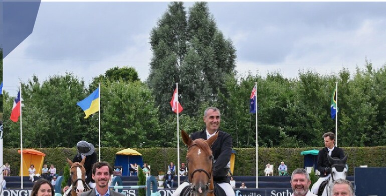 Reynald Angot and Untouchable Gips HDC best in the CSI4* 1.50m Prix Defender Challenge Authuit at Longines Deauville Classic 2023