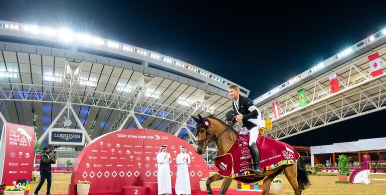 Henrik von Eckermann and Glamour Girl top the CSI4* Grand Prix at the Doha Tour 2024