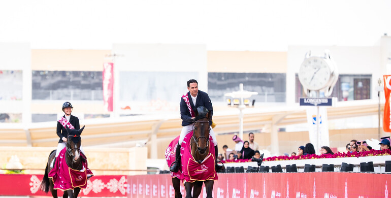 Santiago Lambre and Chacco Blue II win the CSI5* Grand Prix at H.H. The Amir´s Sword International Equestrian Festival 2024