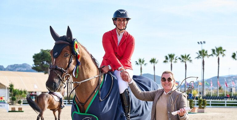 Virginie Thonon and Pecorino de La Liniere top the CSI3* 1.50m Grand Prix presented by Oliva Nova Beach & Golf Resort at Spring MET II 2024