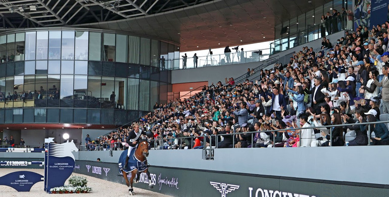 Gilles Thomas and Luna van het Dennehof win the Longines Global Champions Tour Grand Prix of Shanghai