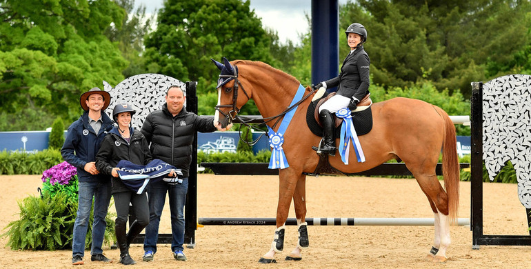 Margie Goldstein-Engle plays Jackofhearts to win FreeJump CSI3* Welcome at Traverse City Spring Series