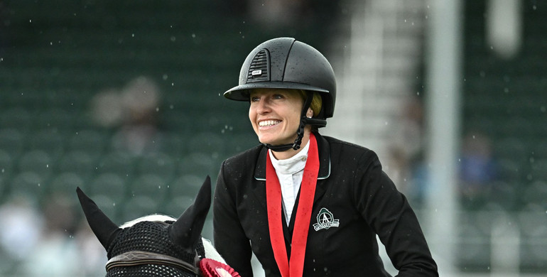 Canada's Tiffany Foster and Battlecry finish first in RBC Grand Prix, presented by Rolex, at Spruce Meadows