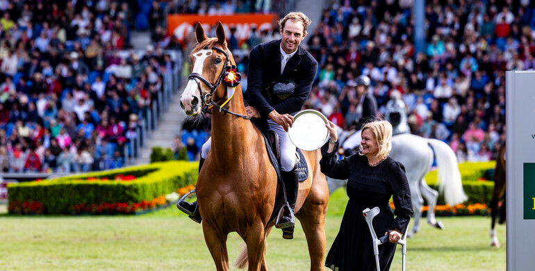 Richard Vogel receives the style award in the 2024 Rolex Grand Prix of Aachen